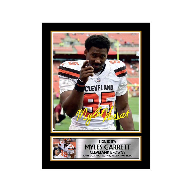 Myles Garrett Limited Edition Football Signed Print - American Footballer