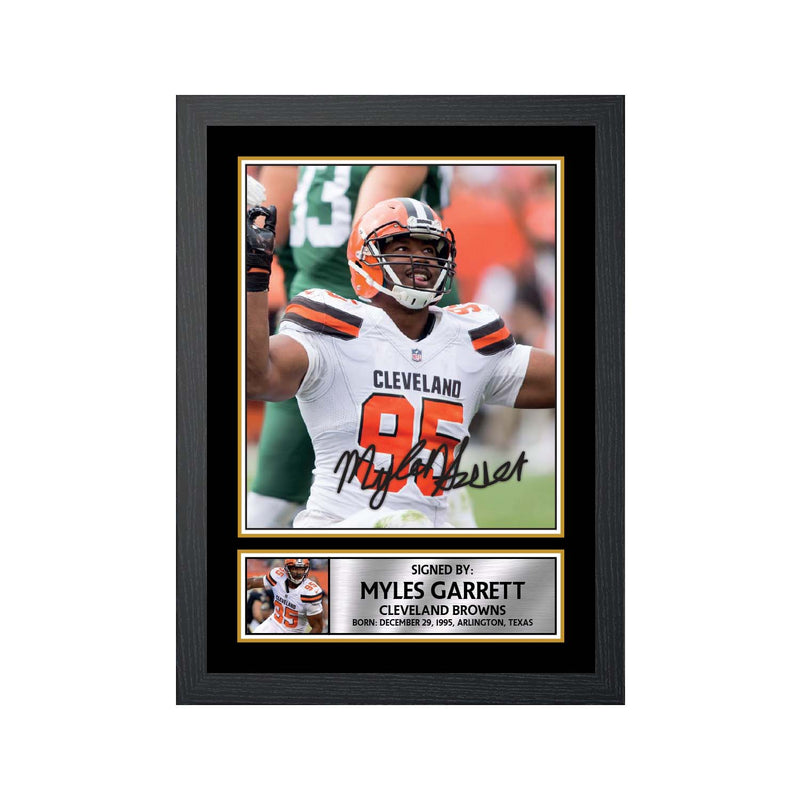 Myles Garrett 2 Limited Edition Football Signed Print - American Footballer