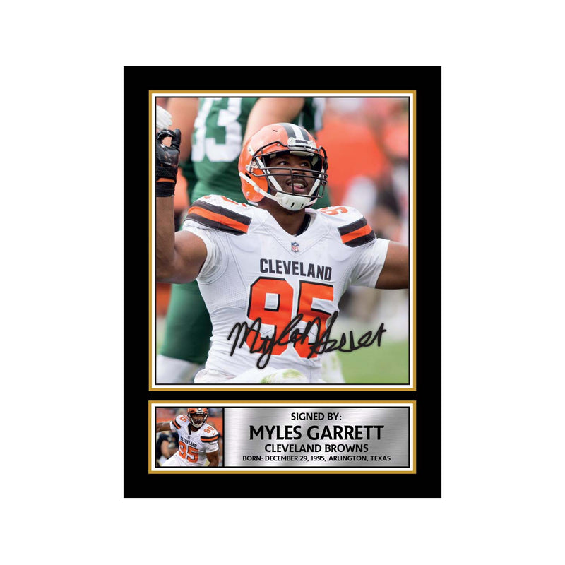 Myles Garrett 2 Limited Edition Football Signed Print - American Footballer