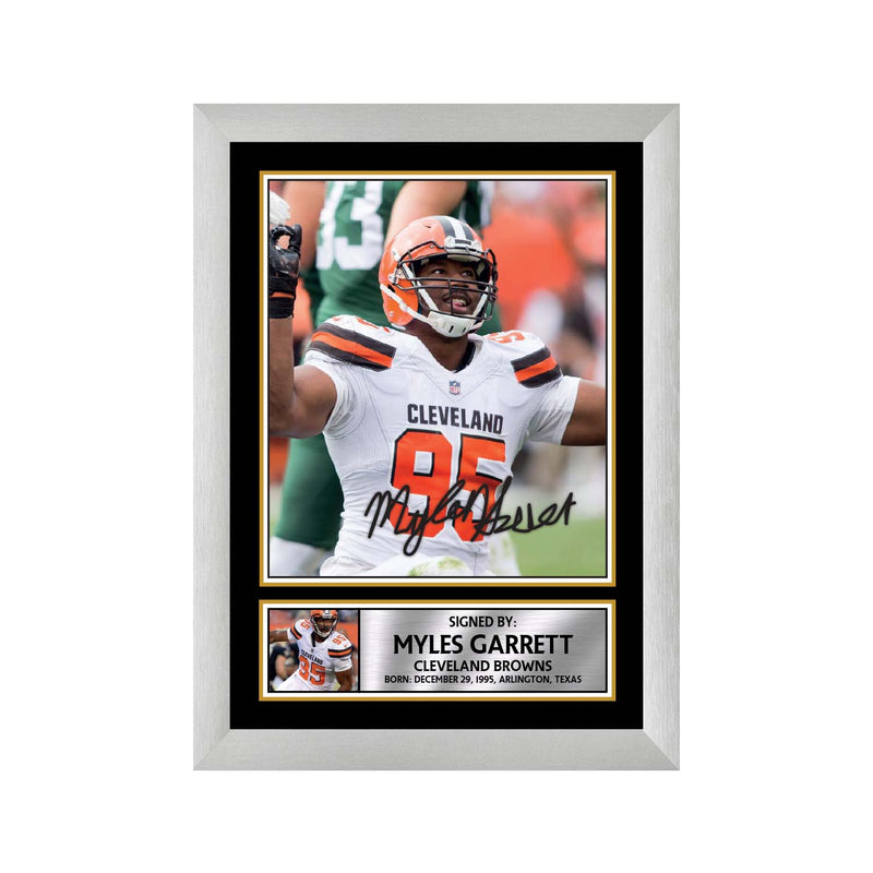 Myles Garrett 2 Limited Edition Football Signed Print - American Footballer