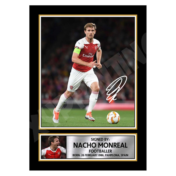 NACHO MONREAL Football Player Printed Signature Print