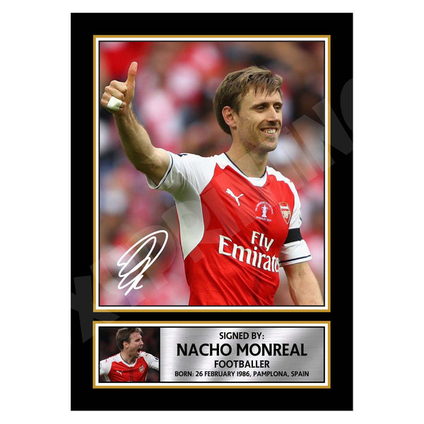 NACHO MONREAL 2 Football Player Printed Signature Print