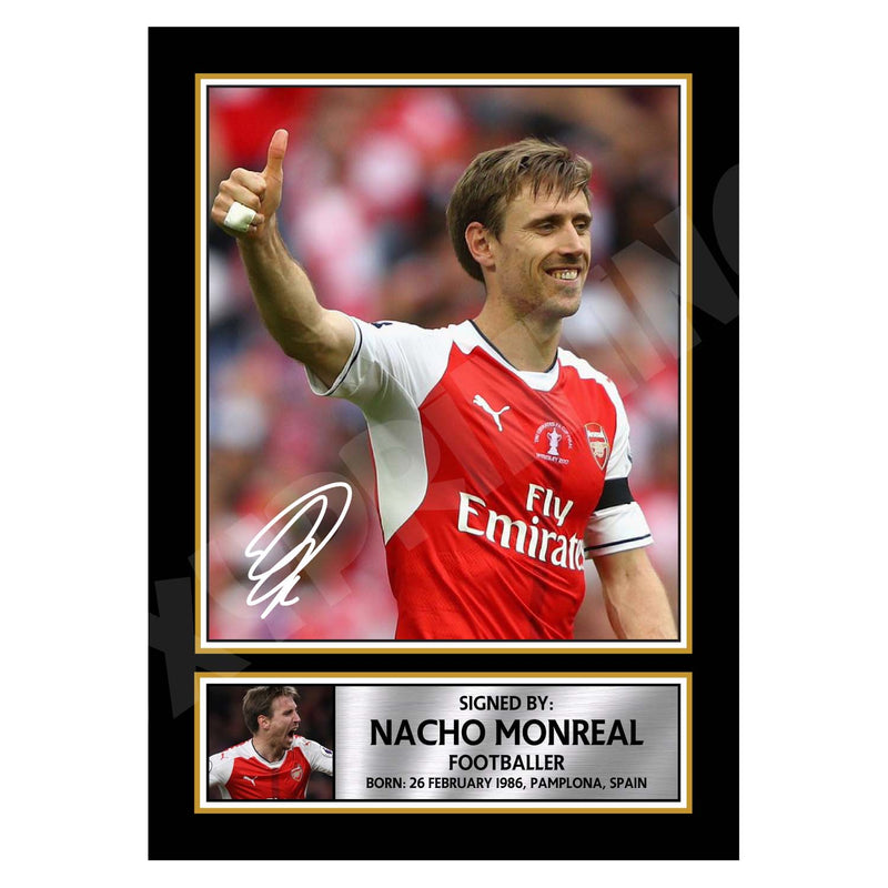 NACHO MONREAL 2 Limited Edition Football Player Signed Print - Football