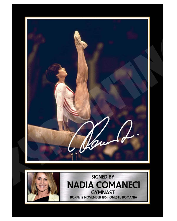 NADIA COMANECI Football Player Printed Signature Print