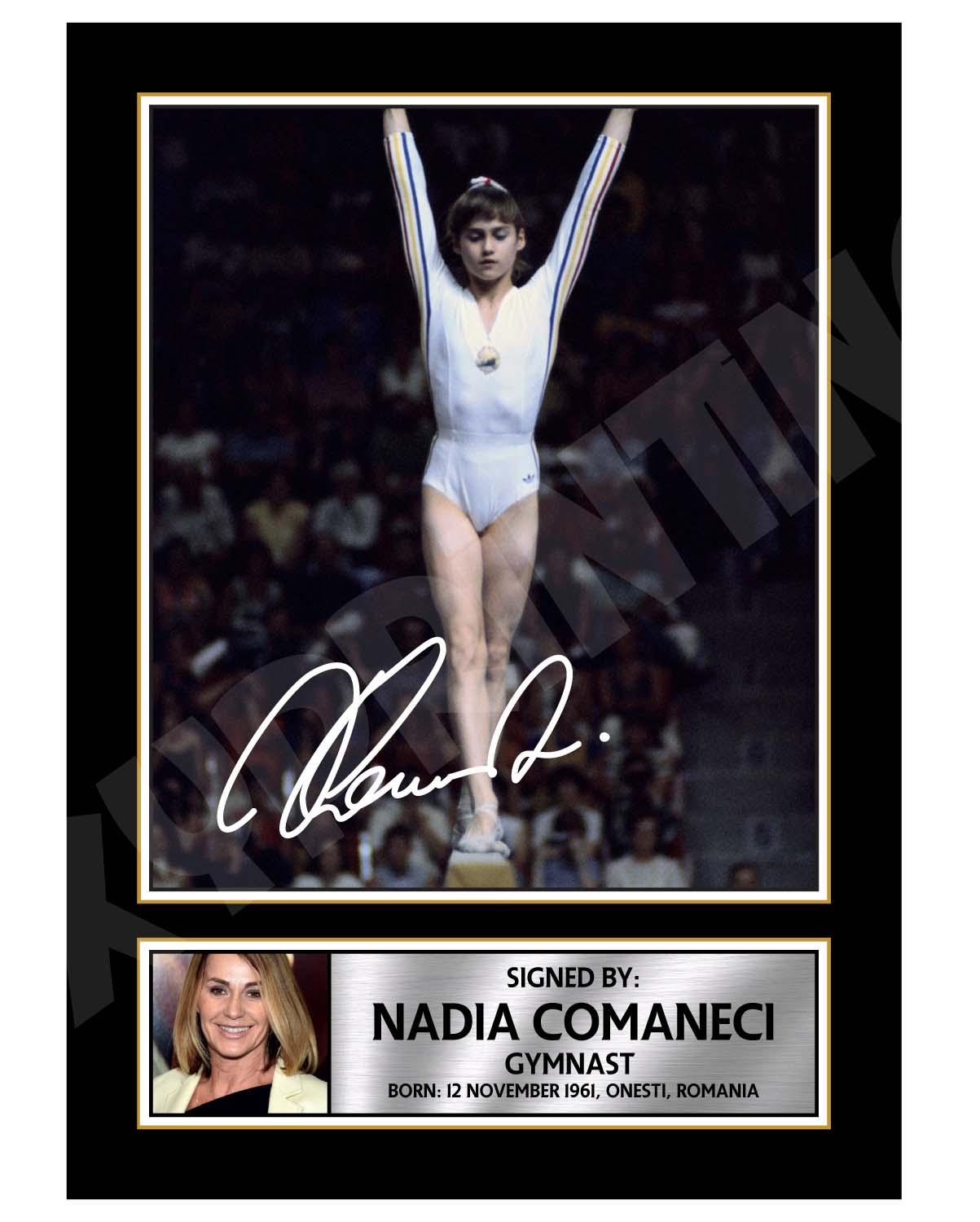 NADIA COMANECI 2 Limited Edition Football Player Signed Print - Footba