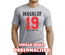 Name and Number Colour Custom Stag T-Shirt - Any Name - Party Tee