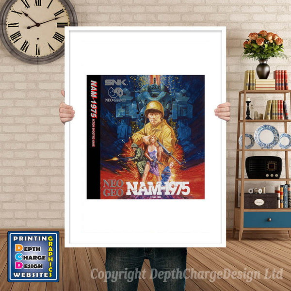 Nam 1975 NEO GEO Game Inspired Theme Retro Gaming Poster