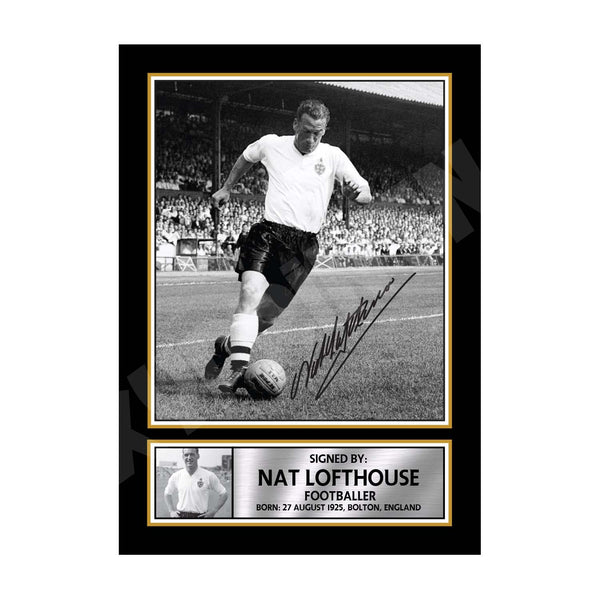 NAT LOFTHOUSE 2 Football Player Printed Signature Print