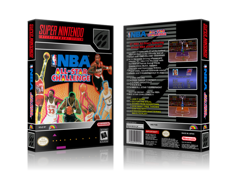 NBA All Star Challenge Replacement SNES REPLACEMENT Game Case Or Cover