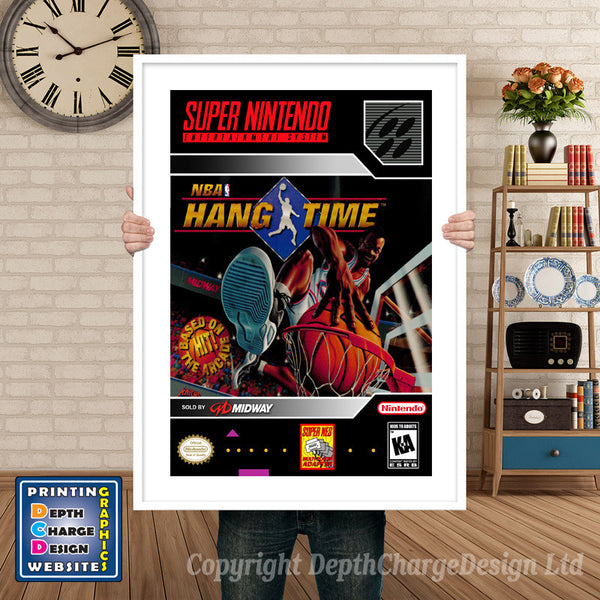 Nba Hangtime Super Nintendo Game Inspired Theme Retro Gaming Poster