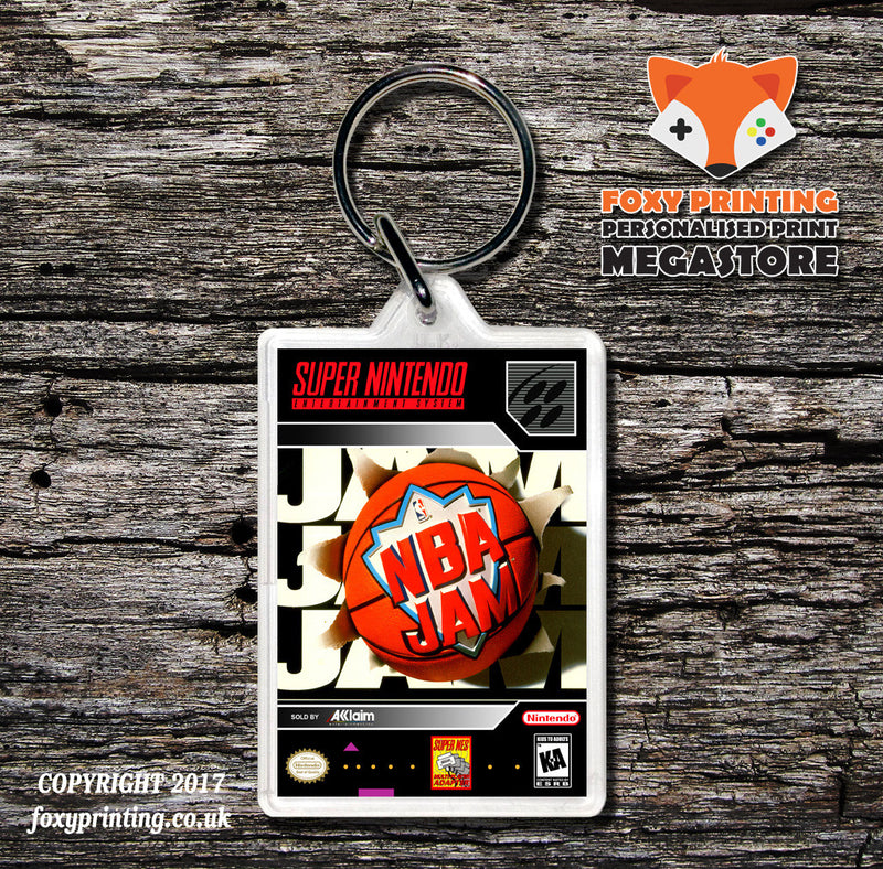 NBA JAM Game Inspired Retro Gaming Keyring