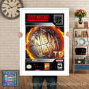 NBA Jam Tournament Edition Super Nintendo GAME INSPIRED THEME Retro Gaming Poster A4 A3 A2 Or A1