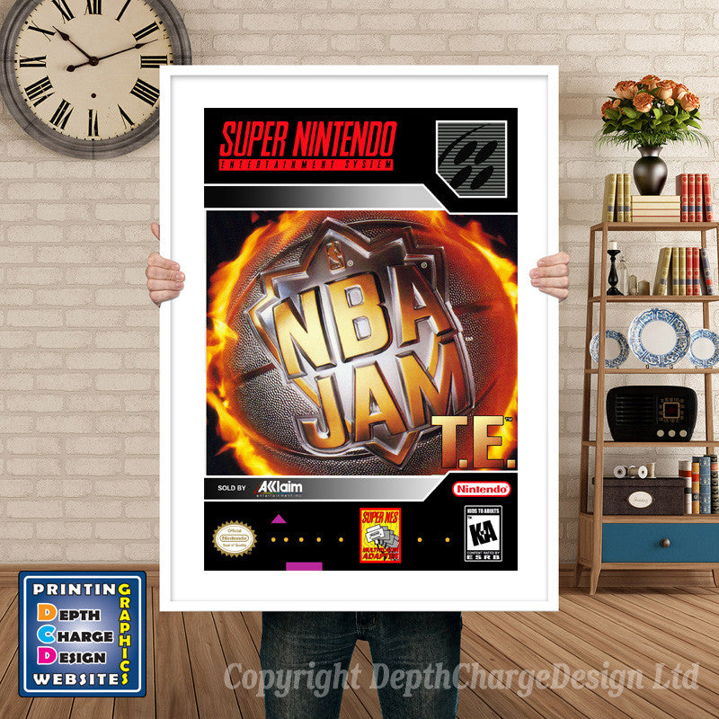 NBA Jam Tournament Edition Super Nintendo GAME INSPIRED THEME Retro Gaming Poster A4 A3 A2 Or A1