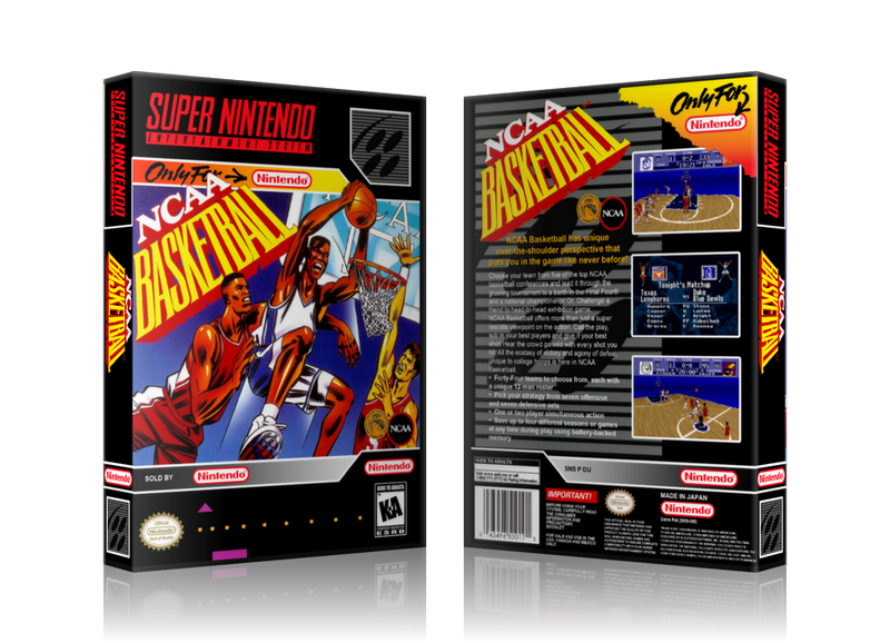 NCAA Basketball Replacement SNES REPLACEMENT Game Case Or Cover