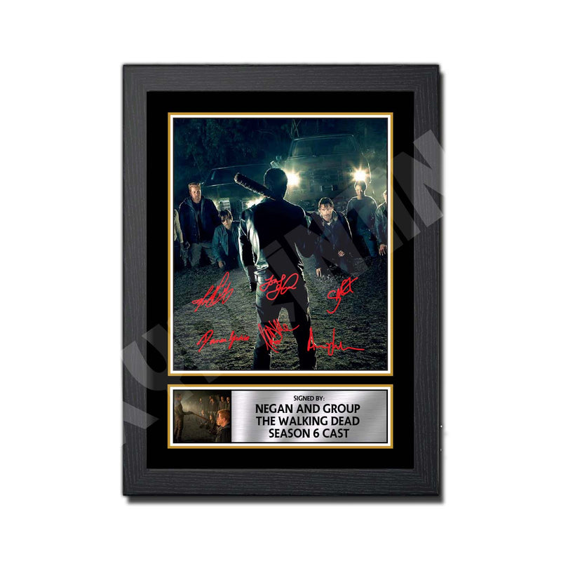 NEGAN AND GROUP THE WALKING DEAD SEASON 6 CAST Limited Edition Walking Dead Signed Print