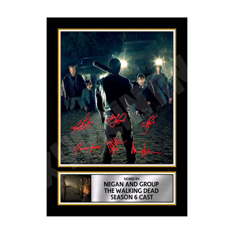NEGAN AND GROUP THE WALKING DEAD SEASON 6 CAST Limited Edition Walking Dead Signed Print
