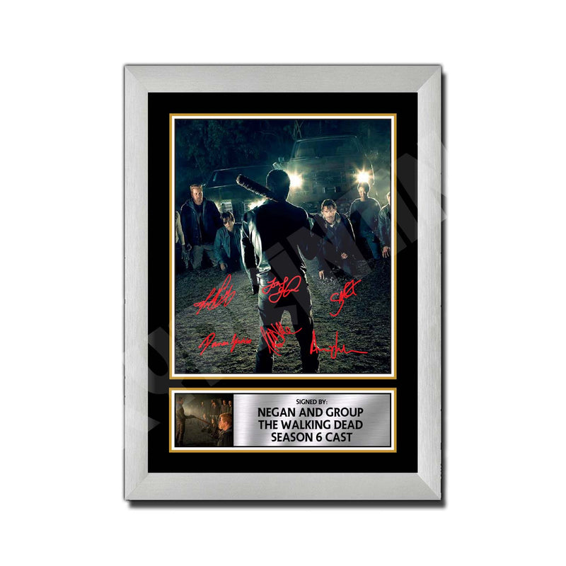NEGAN AND GROUP THE WALKING DEAD SEASON 6 CAST Limited Edition Walking Dead Signed Print