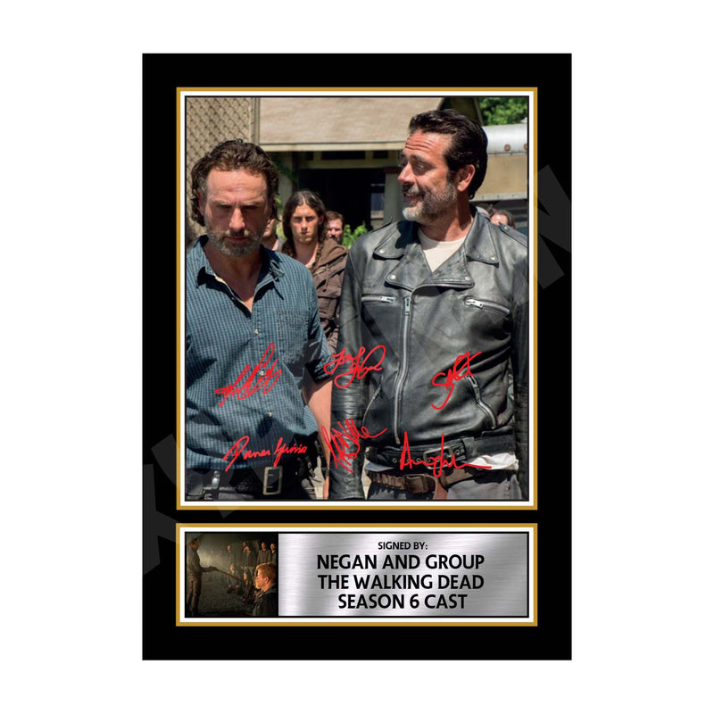 NEGAN AND GROUP THE WALKING DEAD SEASON 6 CAST 2 Limited Edition Walking Dead Signed Print