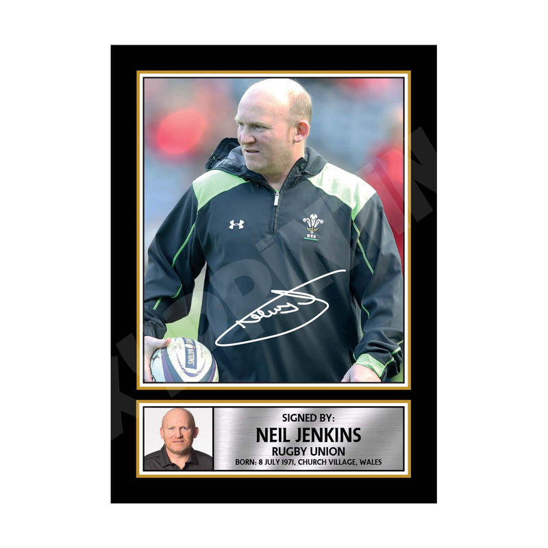 NEIL JENKINS 1 Limited Edition Rugby Player Signed Print - Rugby