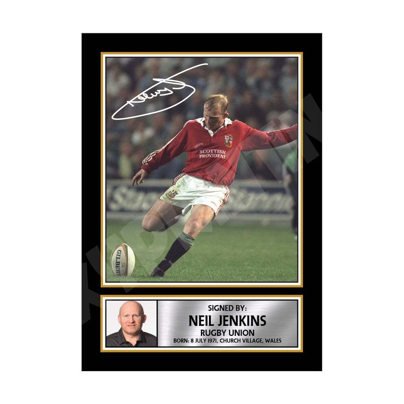 NEIL JENKINS 2 Limited Edition Rugby Player Signed Print - Rugby