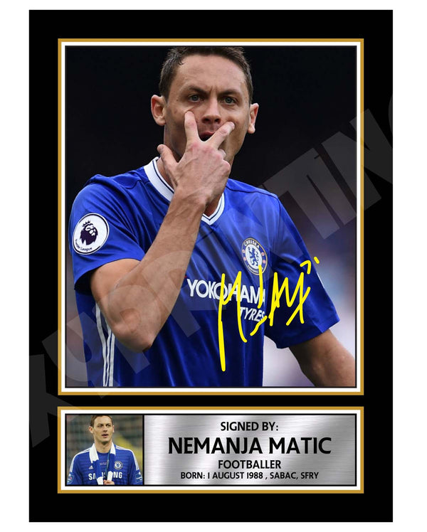 NEMANJA MATIC Football Player Printed Signature Print