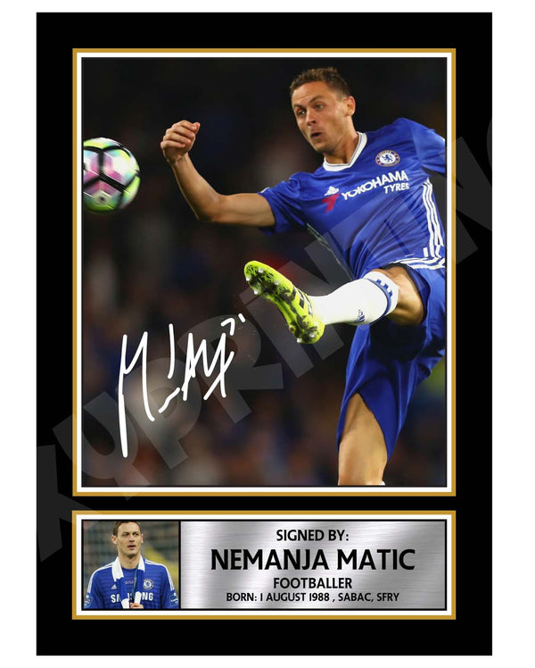 NEMANJA MATIC 2 Football Player Printed Signature Print