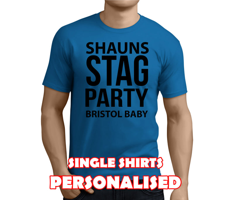 Neon Stag Black Custom Stag T-Shirt - Any Name - Party Tee