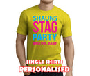 Neon Stag Colour Custom Stag T-Shirt - Any Name - Party Tee