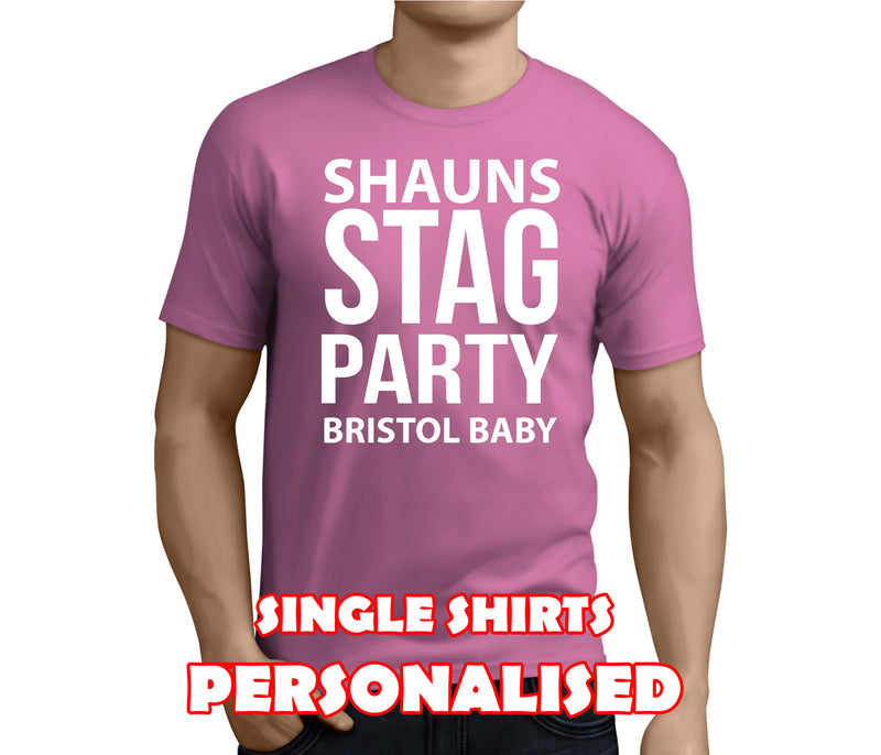 Neon Stag White Custom Stag T-Shirt - Any Name - Party Tee