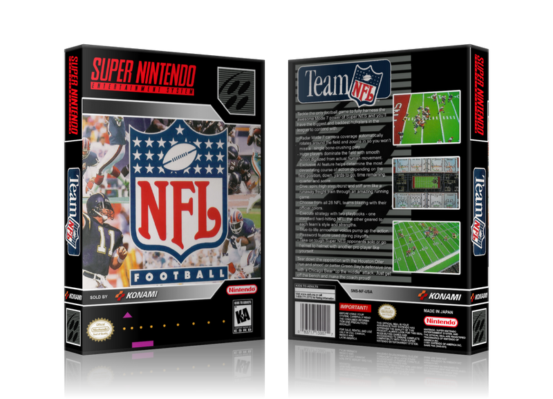 NFL Football Replacement SNES REPLACEMENT Game Case Or Cover