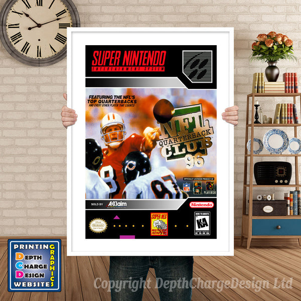 Nfl Quarterback Club 96 Super Nintendo Game Inspired Theme Retro Gaming Poster