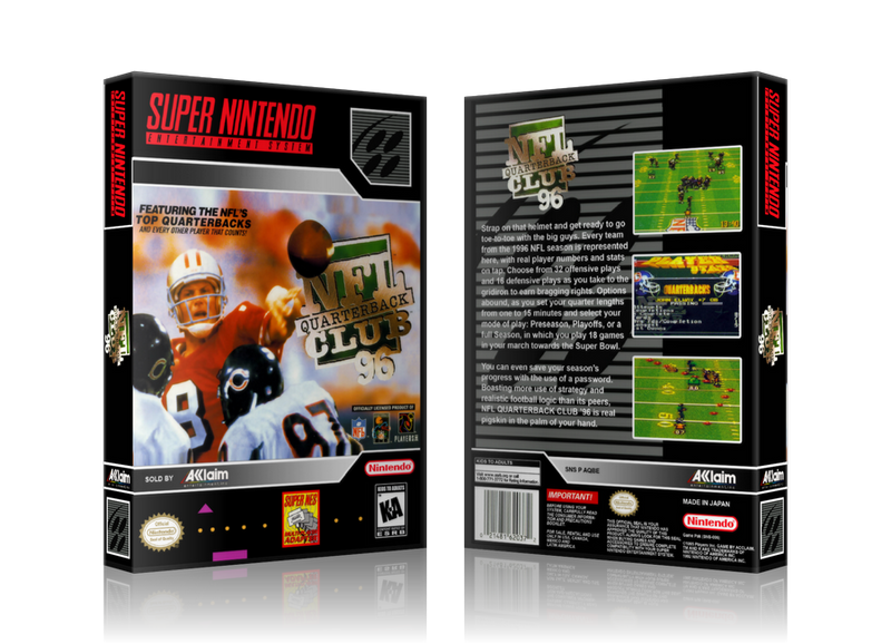 NFL Quarterback Club 96 Replacement SNES REPLACEMENT Game Case Or Cover