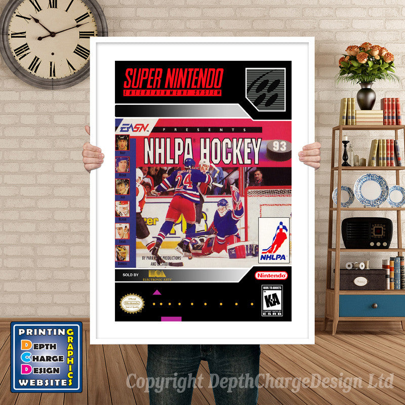 NHLPA Hockey 93 Super Nintendo GAME INSPIRED THEME Retro Gaming Poster A4 A3 A2 Or A1