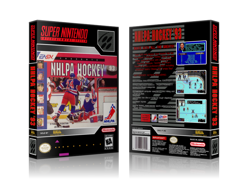 NHLPA Hockey 93 Replacement SNES REPLACEMENT Game Case Or Cover