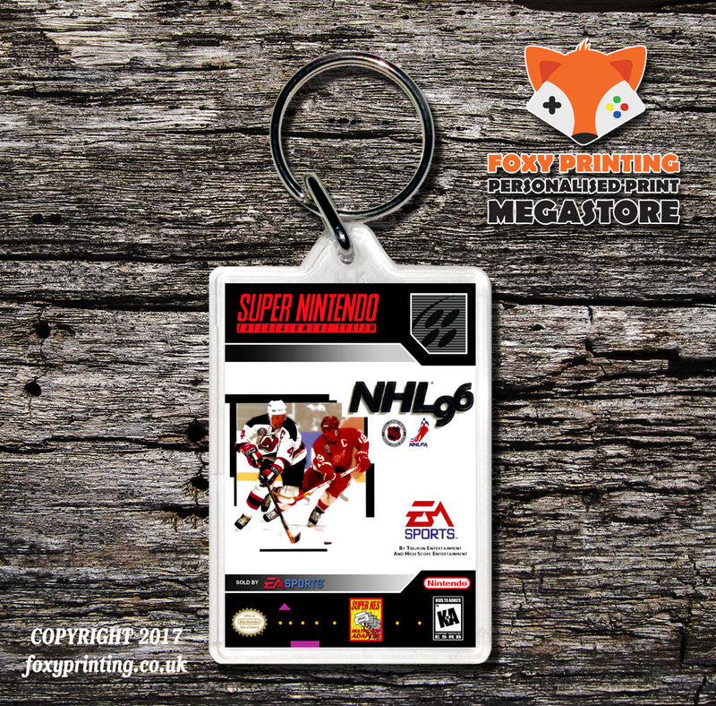 NHL 96 Game Inspired Retro Gaming Keyring