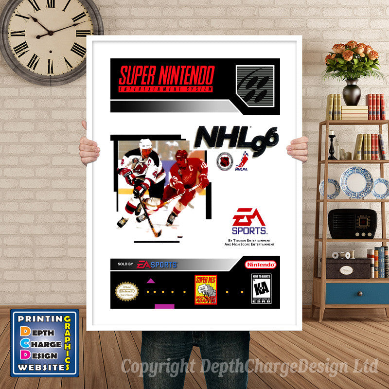 NHL 96 Super Nintendo GAME INSPIRED THEME Retro Gaming Poster A4 A3 A2 Or A1