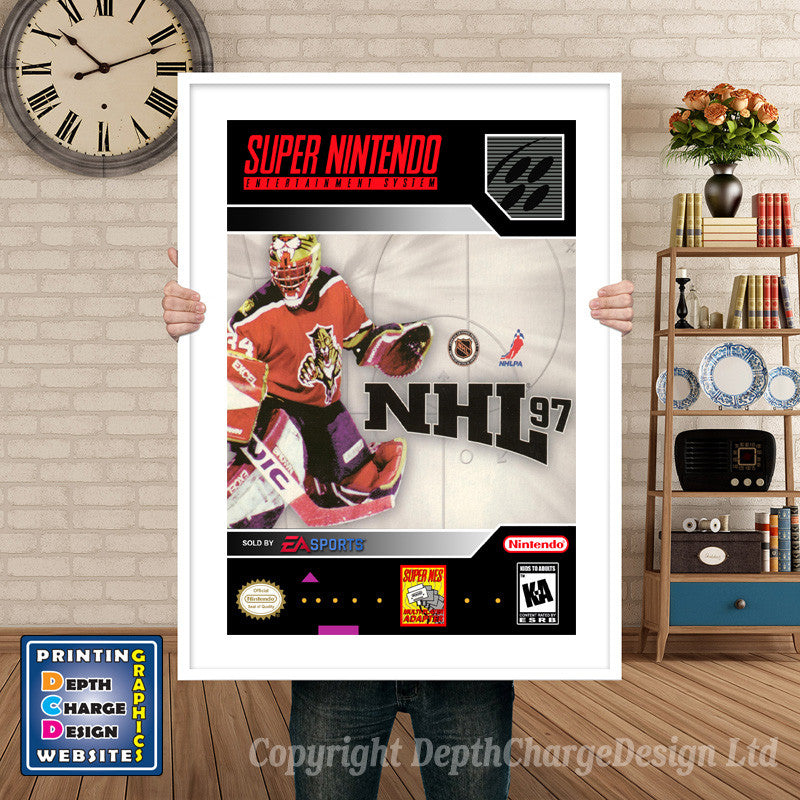 NHL 97 Super Nintendo GAME INSPIRED THEME Retro Gaming Poster A4 A3 A2 Or A1