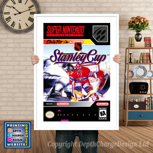 Nhl Stanley Cup Super Nintendo Game Inspired Theme Retro Gaming Poster