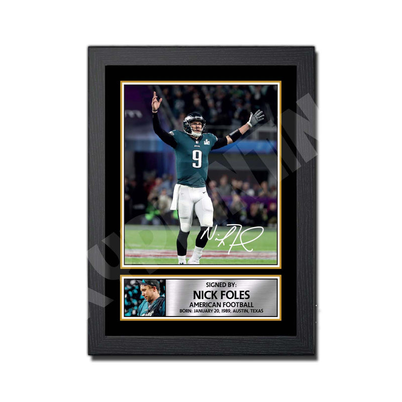 NICK FOLES 2 Limited Edition Football Signed Print - American Footballer