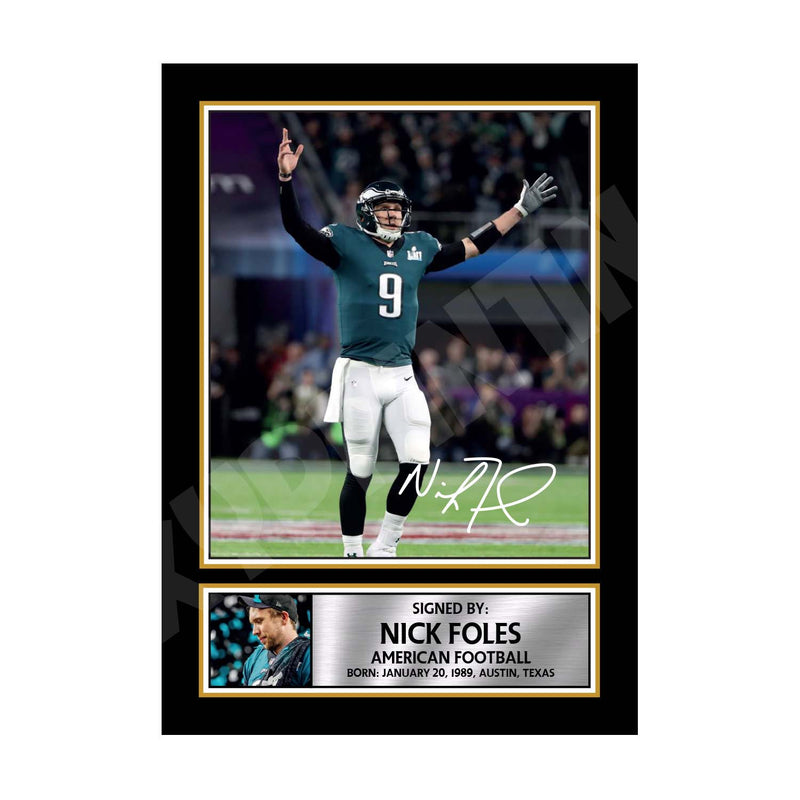 NICK FOLES 2 Limited Edition Football Signed Print - American Footballer