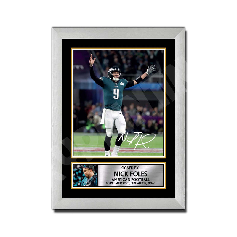 NICK FOLES 2 Limited Edition Football Signed Print - American Footballer