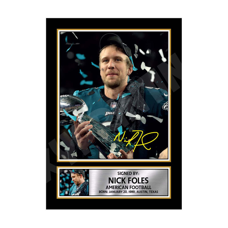 NICK FOLES (1) Limited Edition Football Signed Print - American Footballer
