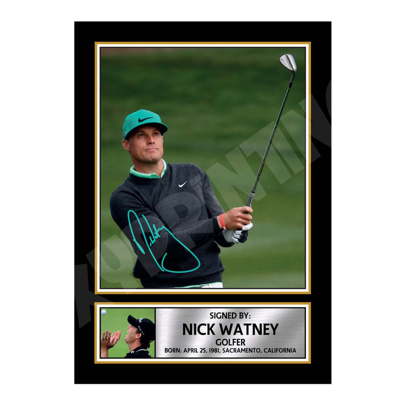 NICK WATNEY Limited Edition Golfer Signed Print - Golf