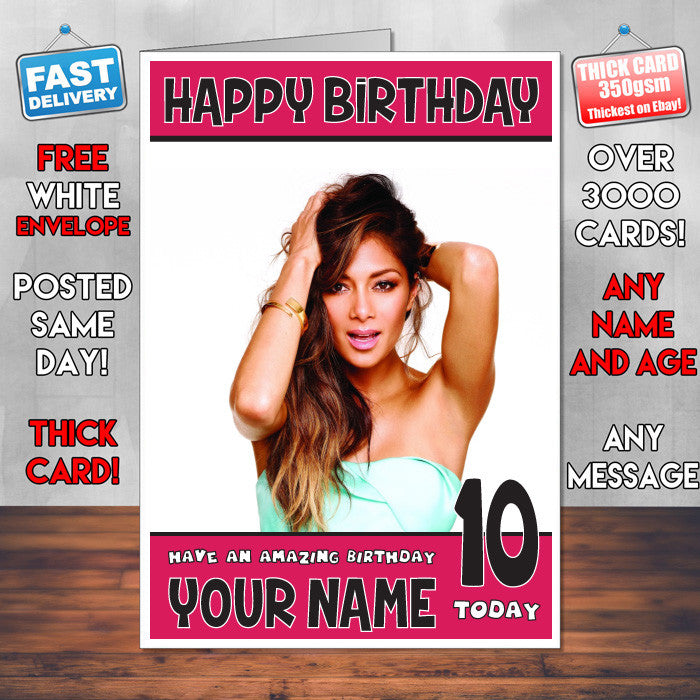 NICOLE SHERZINGER BM2 Personalised Music Style Kids Adult FUNNY Birthday Card