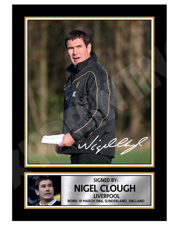 NIGEL CLOUGH 1 Football Player Printed Signature Print