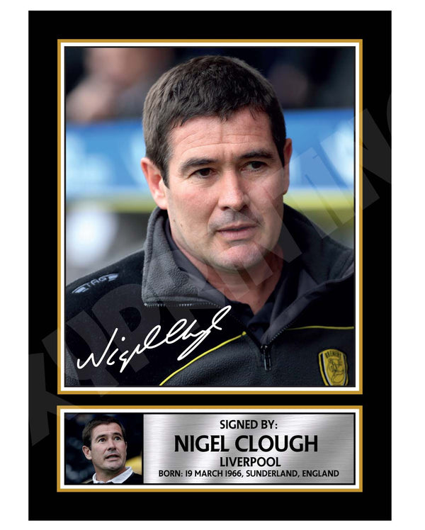 NIGEL CLOUGH 2 Football Player Printed Signature Print