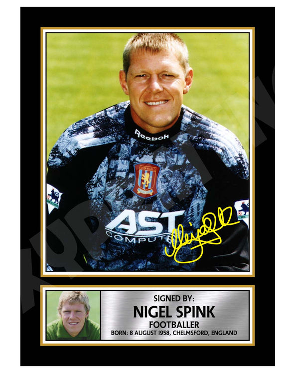 NIGEL SPINK Football Player Printed Signature Print
