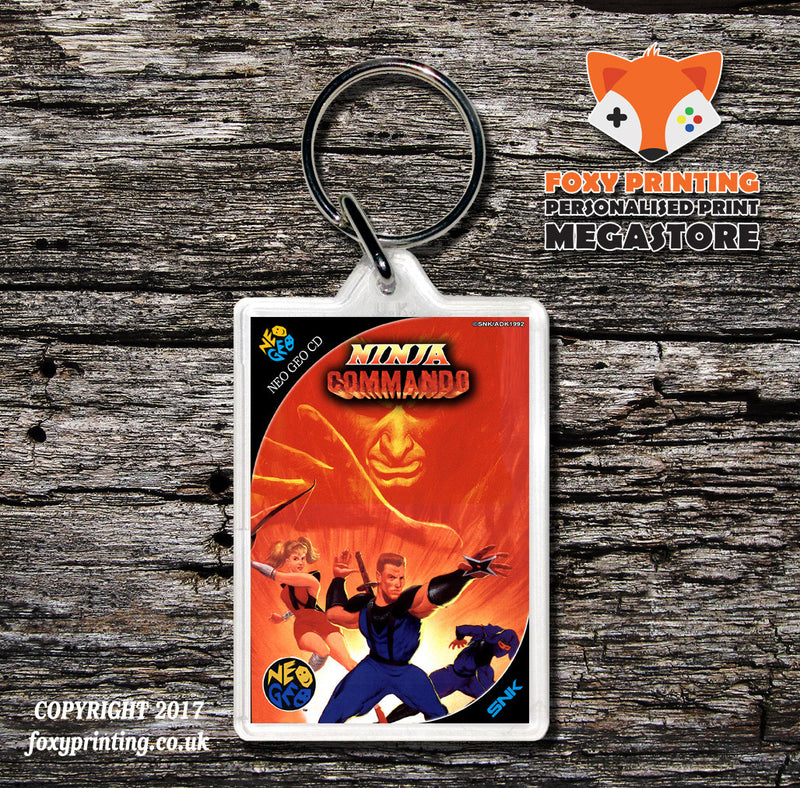NINJA COMMANDO NEO GEO CD Game Inspired Retro Gaming Keyring