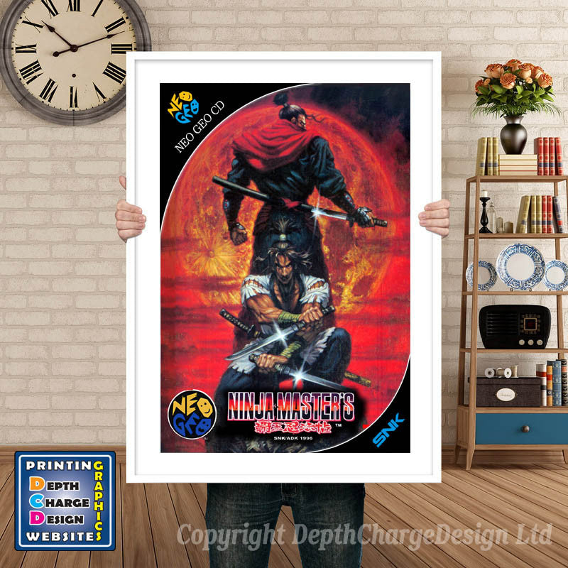 NINJA MASTERS NEO GEO GAME INSPIRED THEME Retro Gaming Poster A4 A3 A2 Or A1