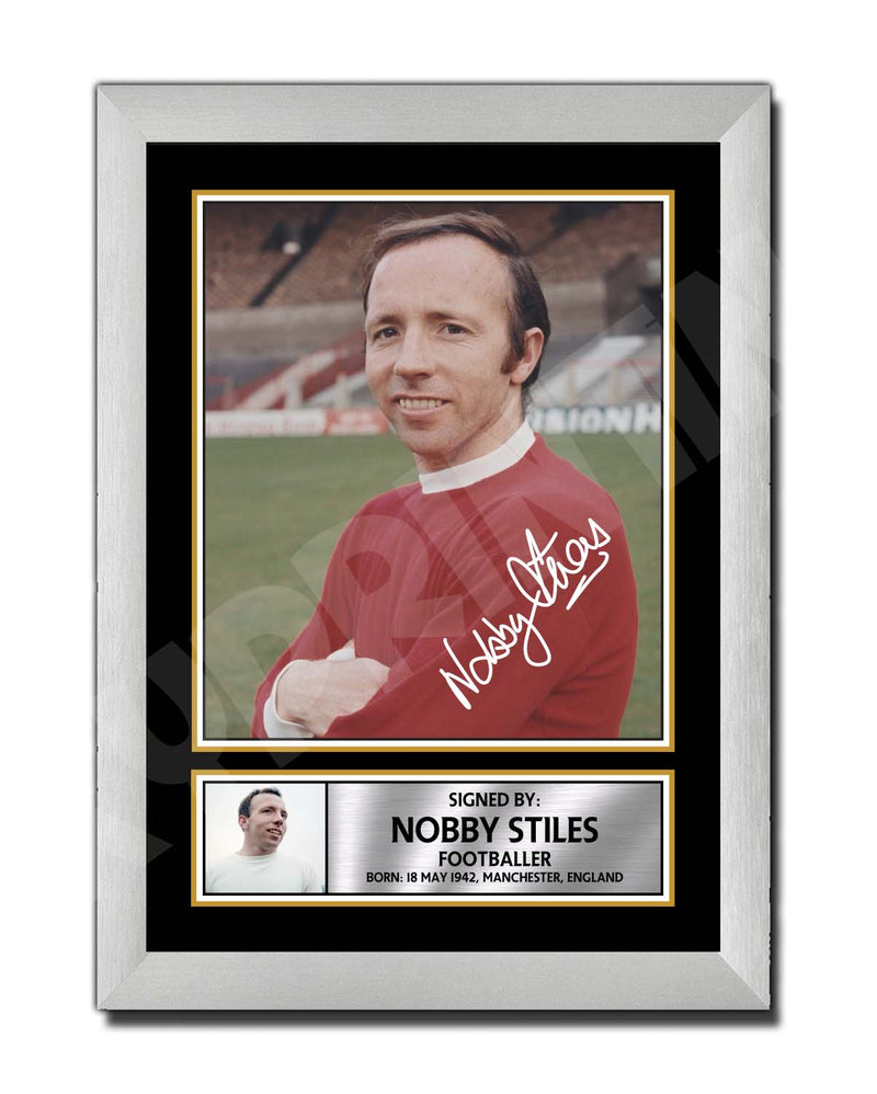 NOBBY STILES 2 Limited Edition Football Player Signed Print - Football